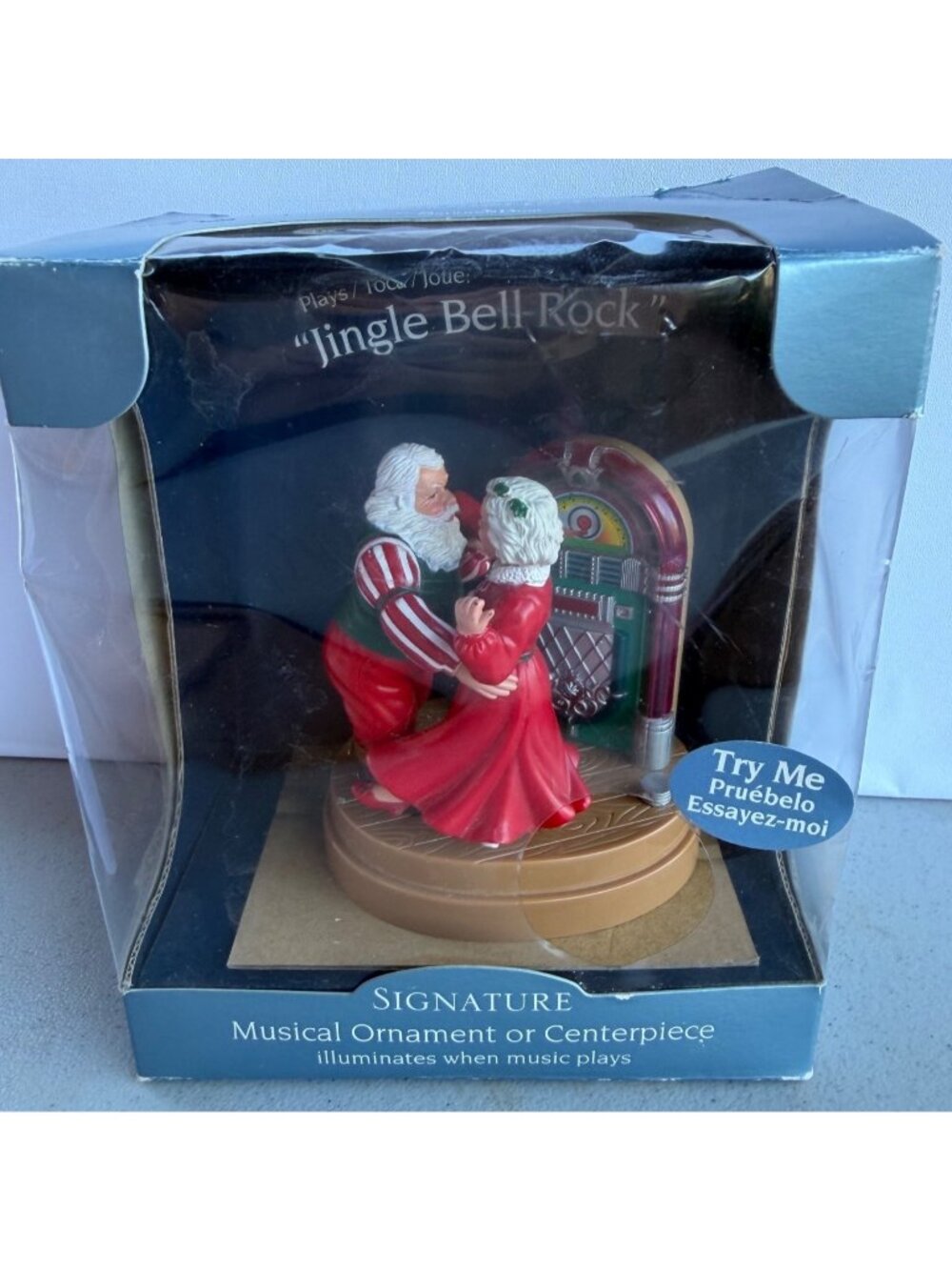 Santa's Best "Jingle Bell Rock" Santa & Mrs. Claus Musical Ornament w/Jukebox